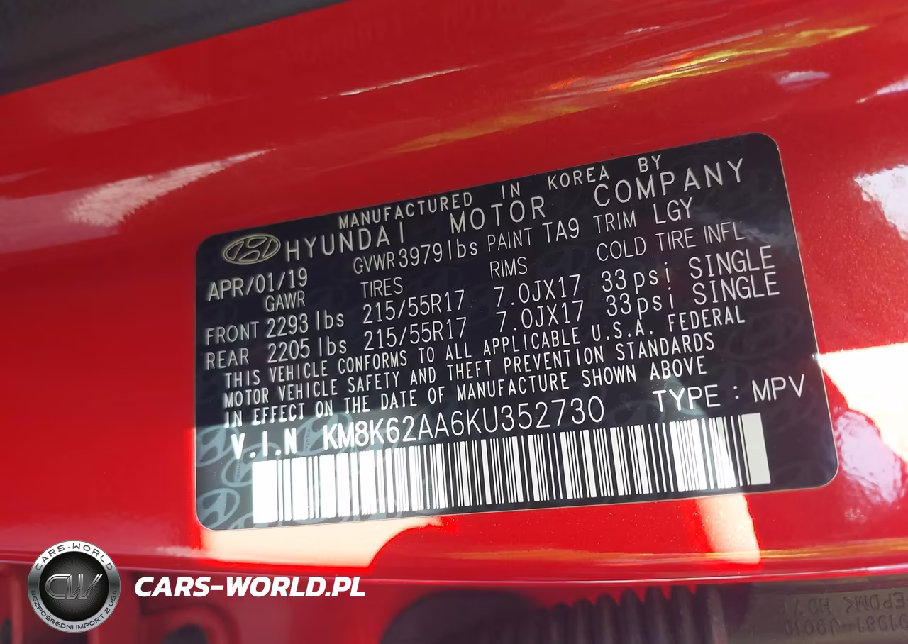2019 Hyundai Kona Sel VIN:KM8K62AA6KU352730 - 9