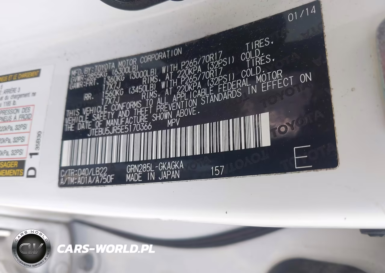 2014 Toyota 4Runner Sr5 Premium VIN:JTEBU5JR5E5170366 - 9