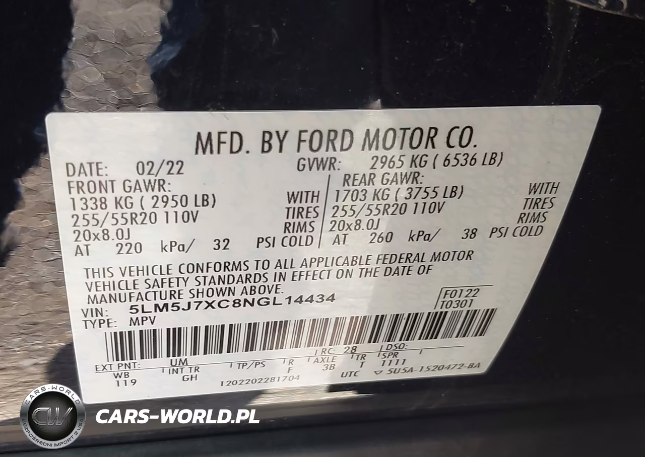 2022 Lincoln Aviator Reserve VIN:5LM5J7XC8NGL14434 - 9