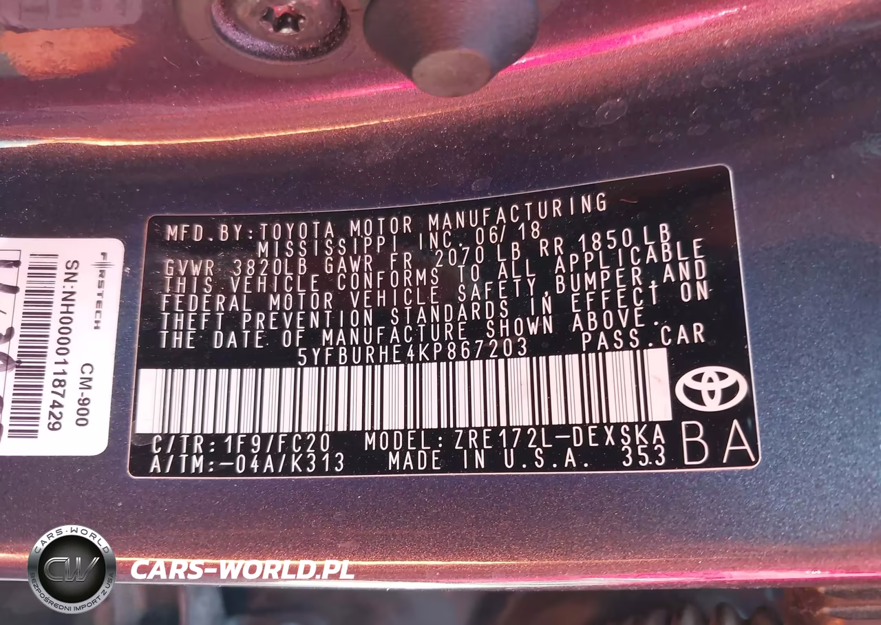 2019 Toyota Corolla Se-Xse VIN:5YFBURHE4KP867203 - 9
