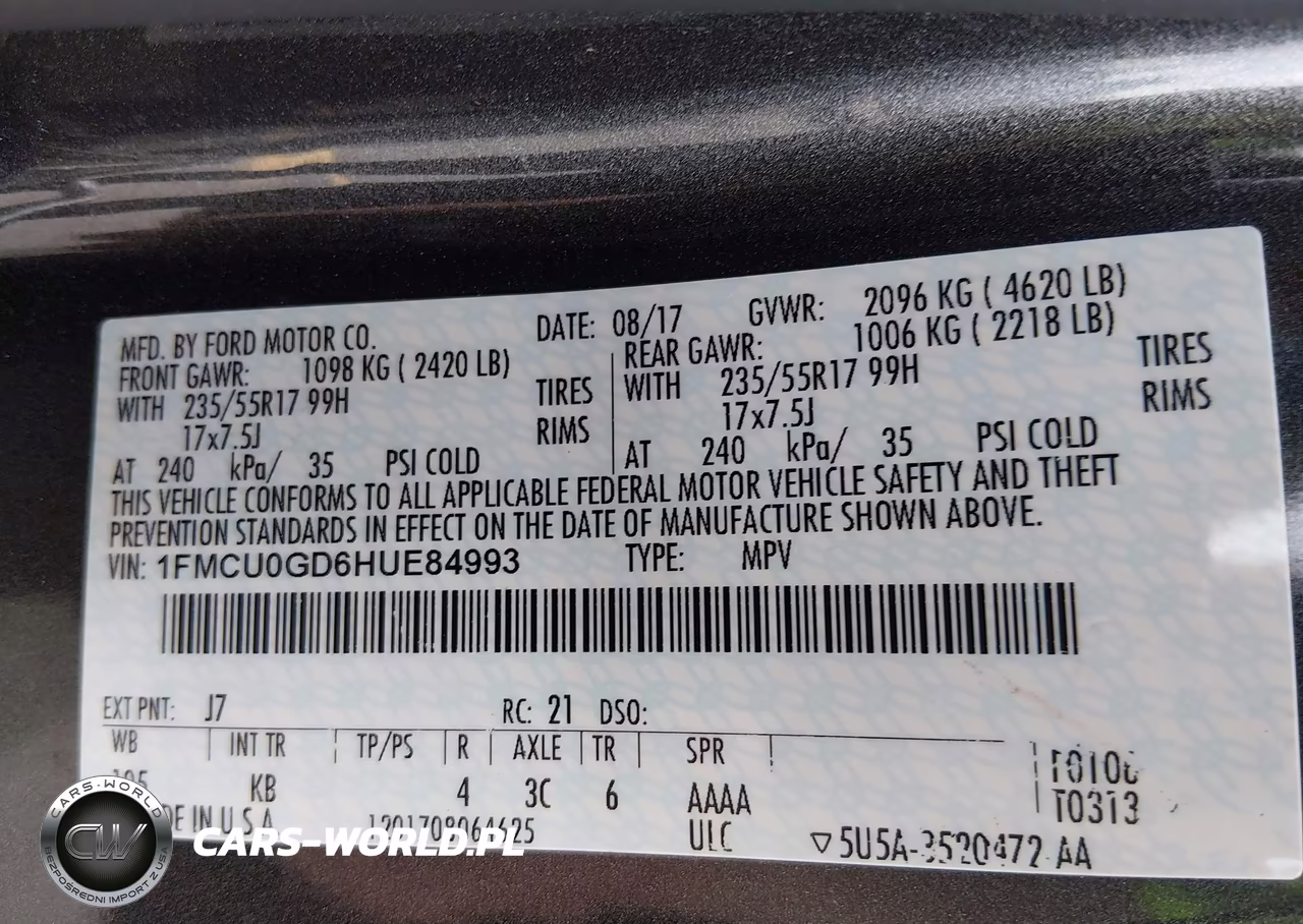2017 Ford Escape Se VIN:1FMCU0GD6HUE84993 - 9