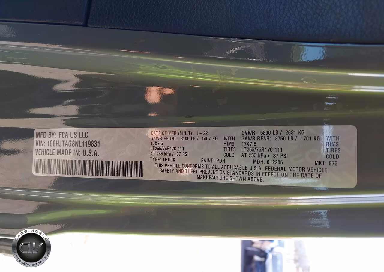 2022 Jeep Gladiator Sport VIN:1C6HJTAG8NL119831 - 9