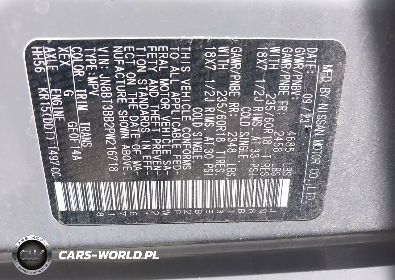 2023 Nissan Rogue Sv Intelligent Awd VIN:JN8BT3BB2PW216718 - 9