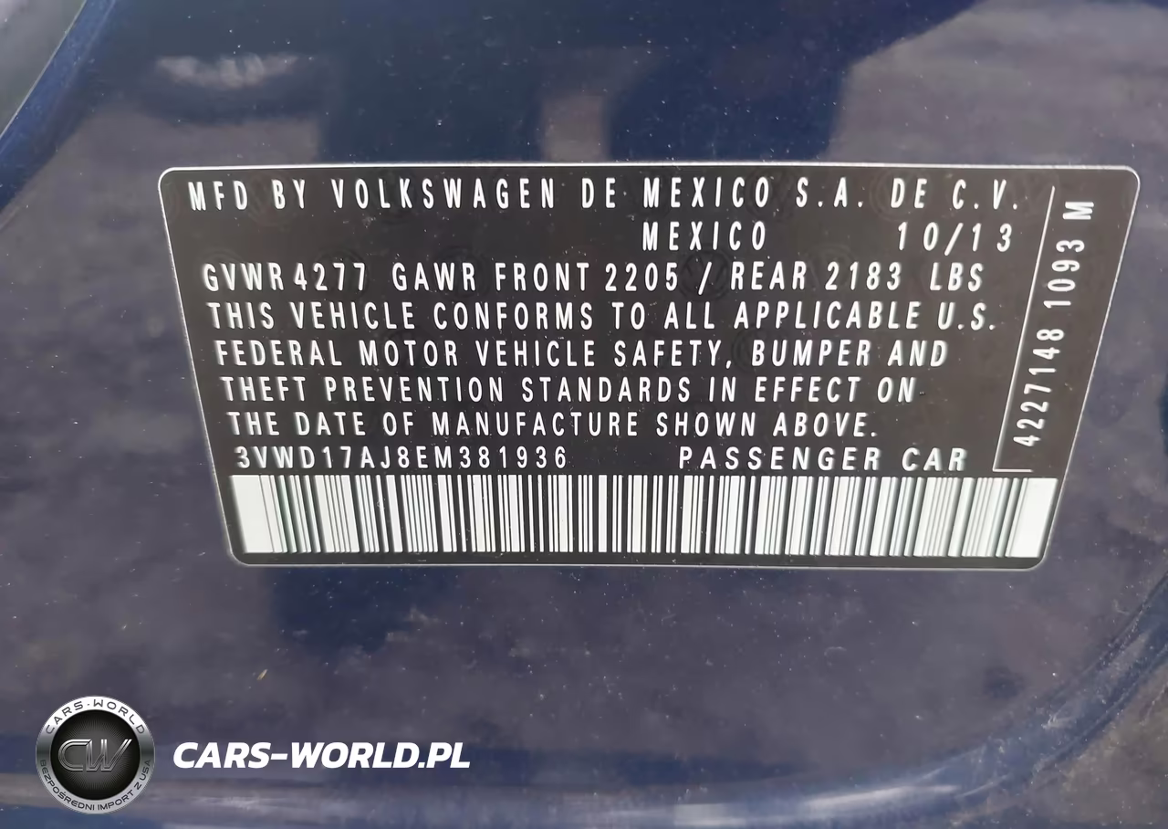 2014 Volkswagen Jetta 1.8T Se VIN:3VWD17AJ8EM381936 - 9