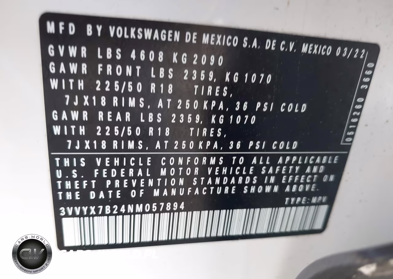 2022 Volkswagen Taos 1.5T Se VIN:3VVYX7B24NM057894 - 9