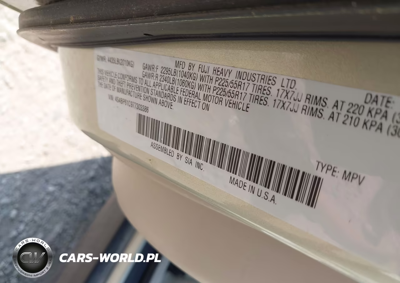 2007 SUBARU OUTBACK 2.5I VIN:4S4BP61C977303386 - 9