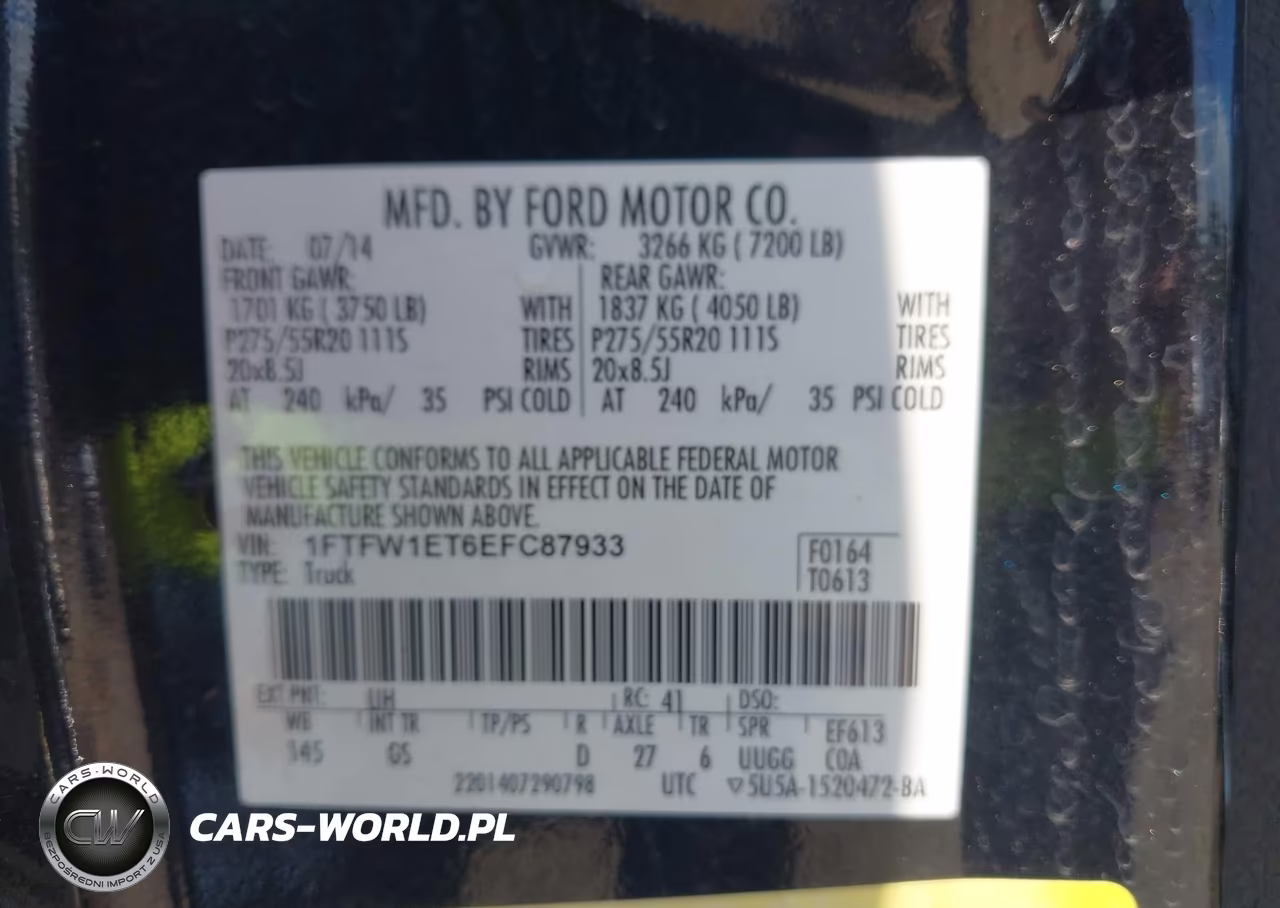 2014 Ford F-150 Xlt VIN:1FTFW1ET6EFC87933 - 9