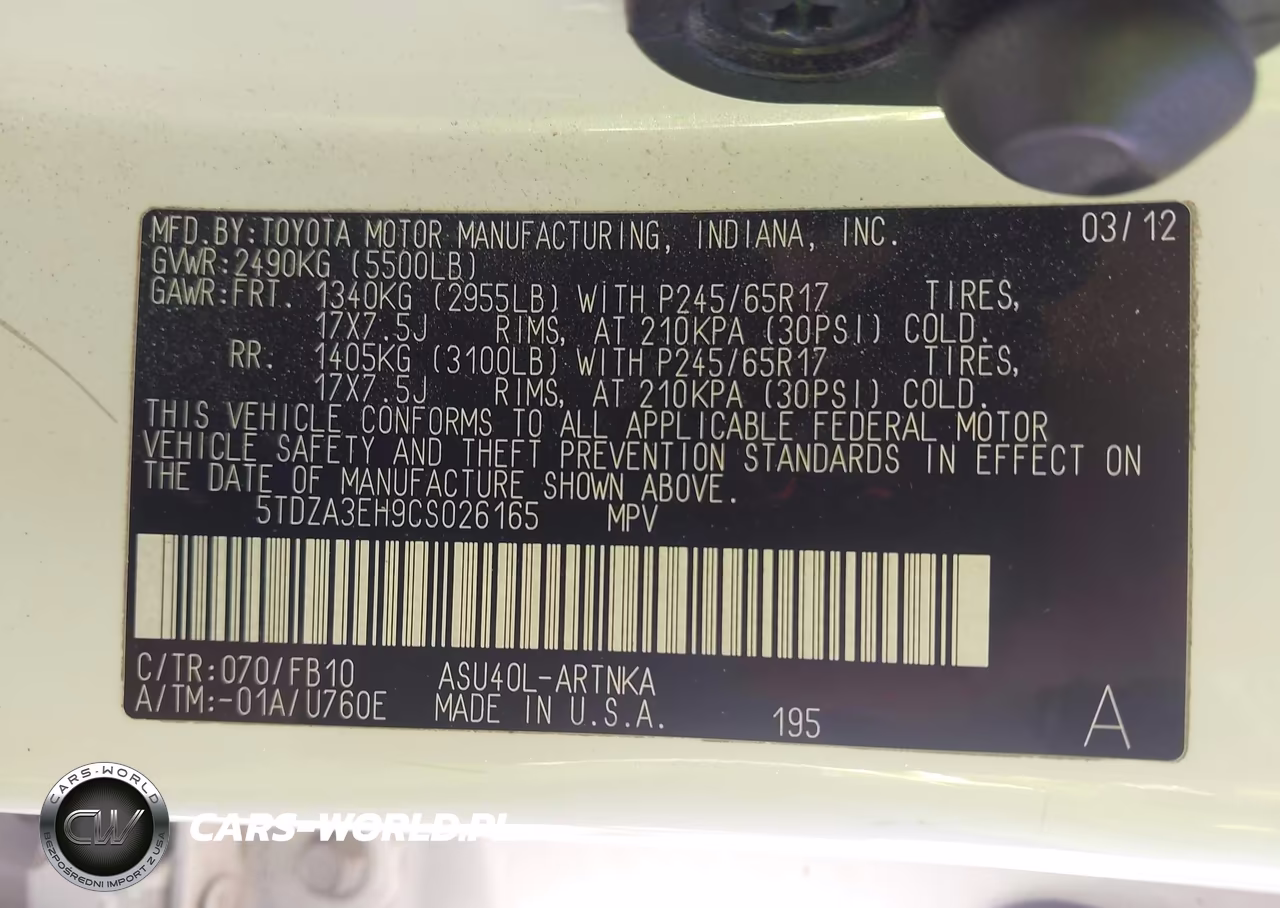2012 Toyota Highlander VIN:5TDZA3EH9CS026165 - 9