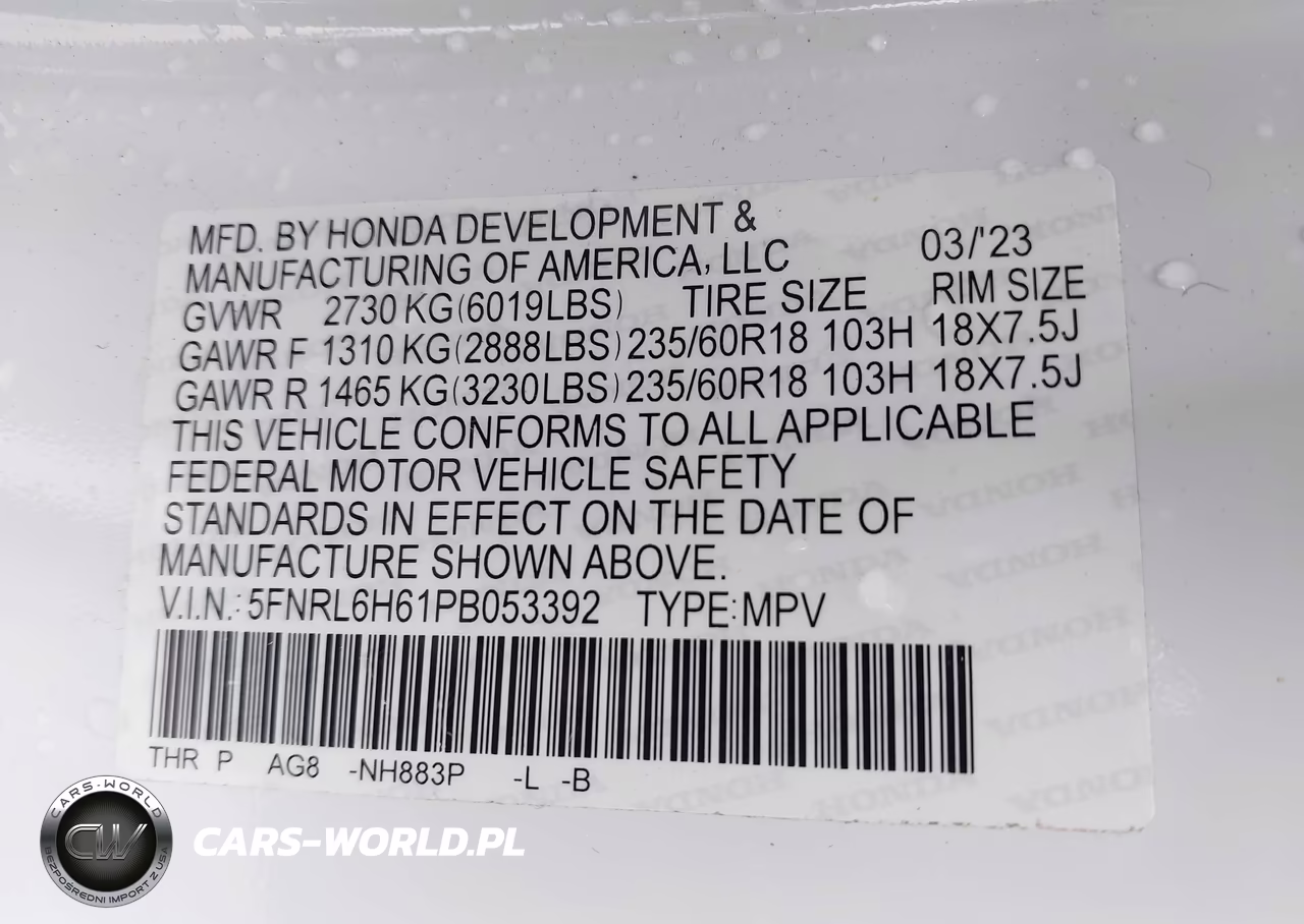 2023 Honda Odyssey Ex-L VIN:5FNRL6H61PB053392 - 9