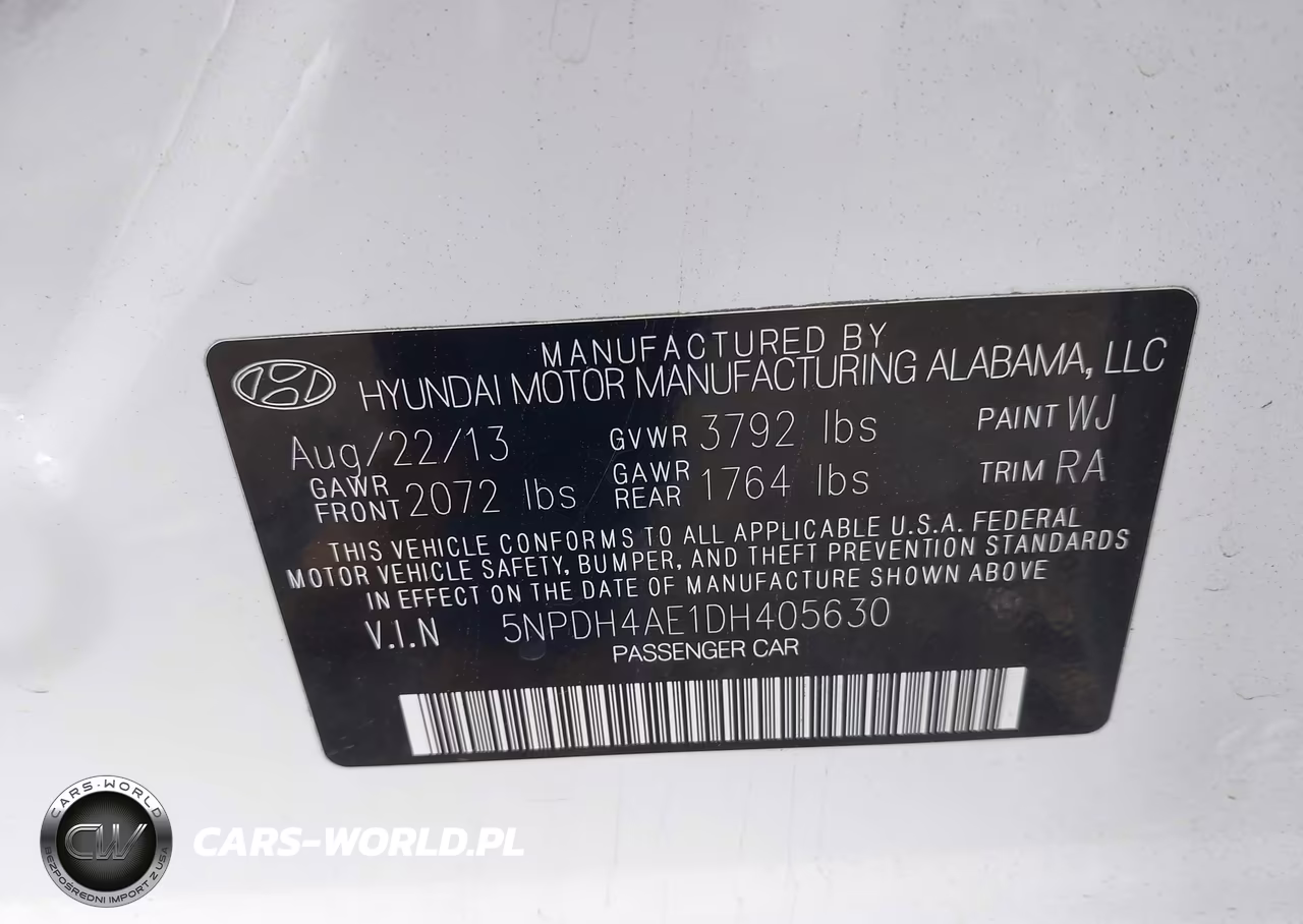 2013 Hyundai Elantra Gls VIN:5NPDH4AE1DH405630 - 9
