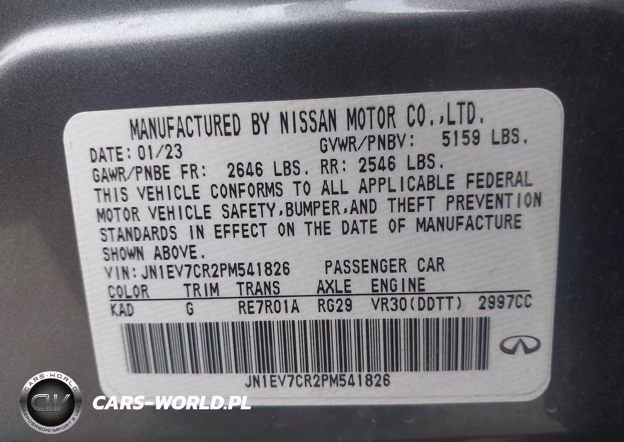 2023 Infiniti Q50 Sensory Awd VIN:JN1EV7CR2PM541826 - 9