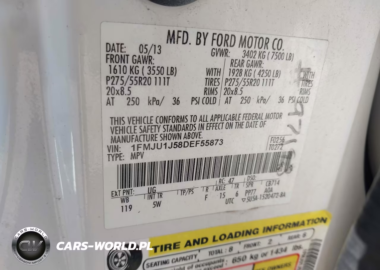 2013 Ford Expedition King Ranch VIN:1FMJU1J58DEF55873 - 9
