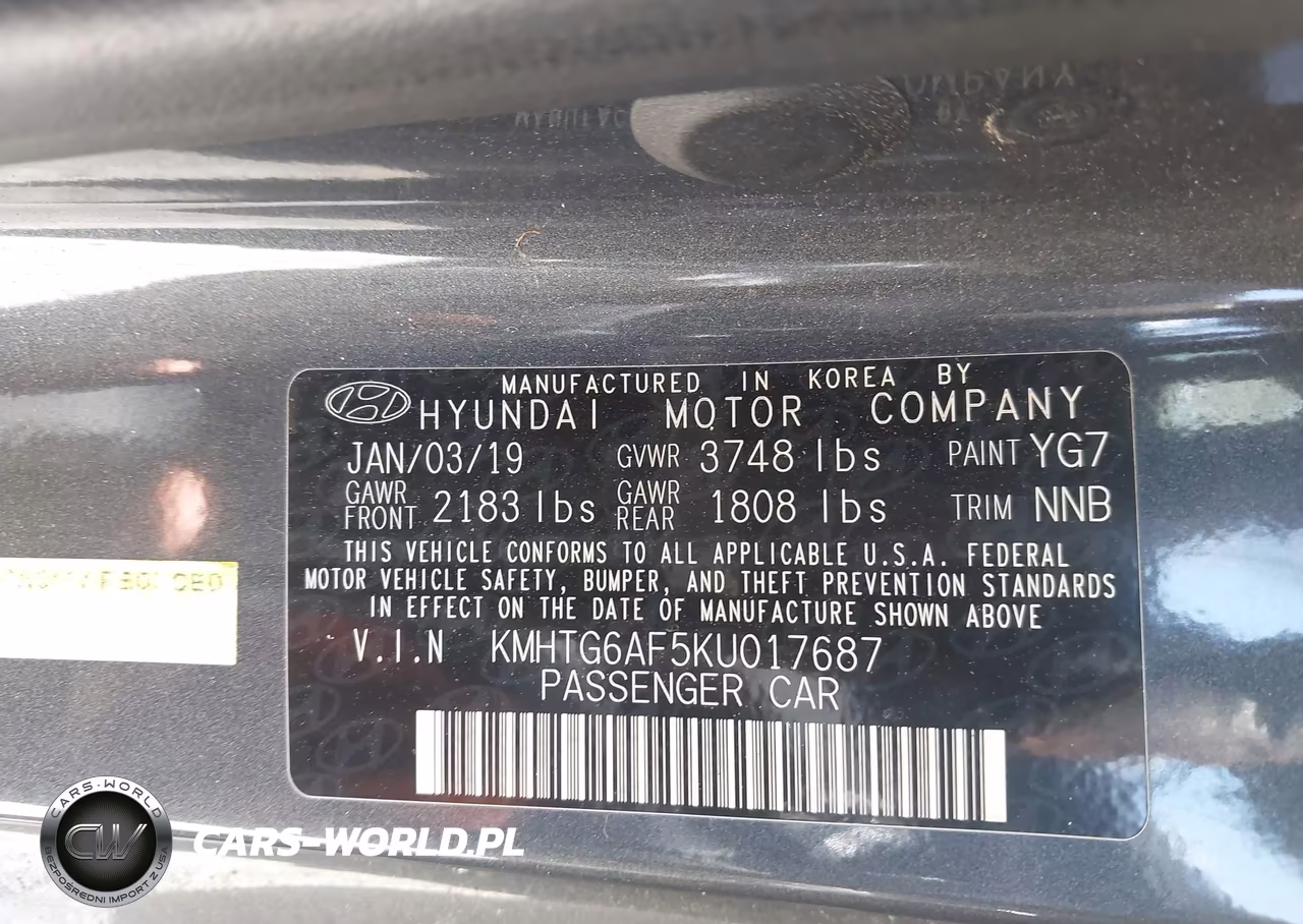 2019 Hyundai Veloster 2.0 VIN:KMHTG6AF5KU017687 - 9