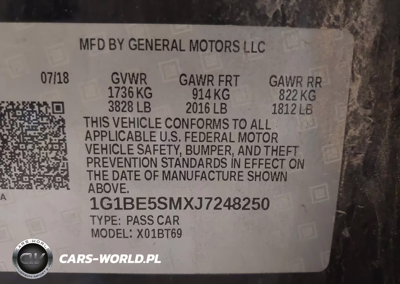 2018 Chevrolet Cruze Lt Auto VIN:1G1BE5SMXJ7248250 - 9
