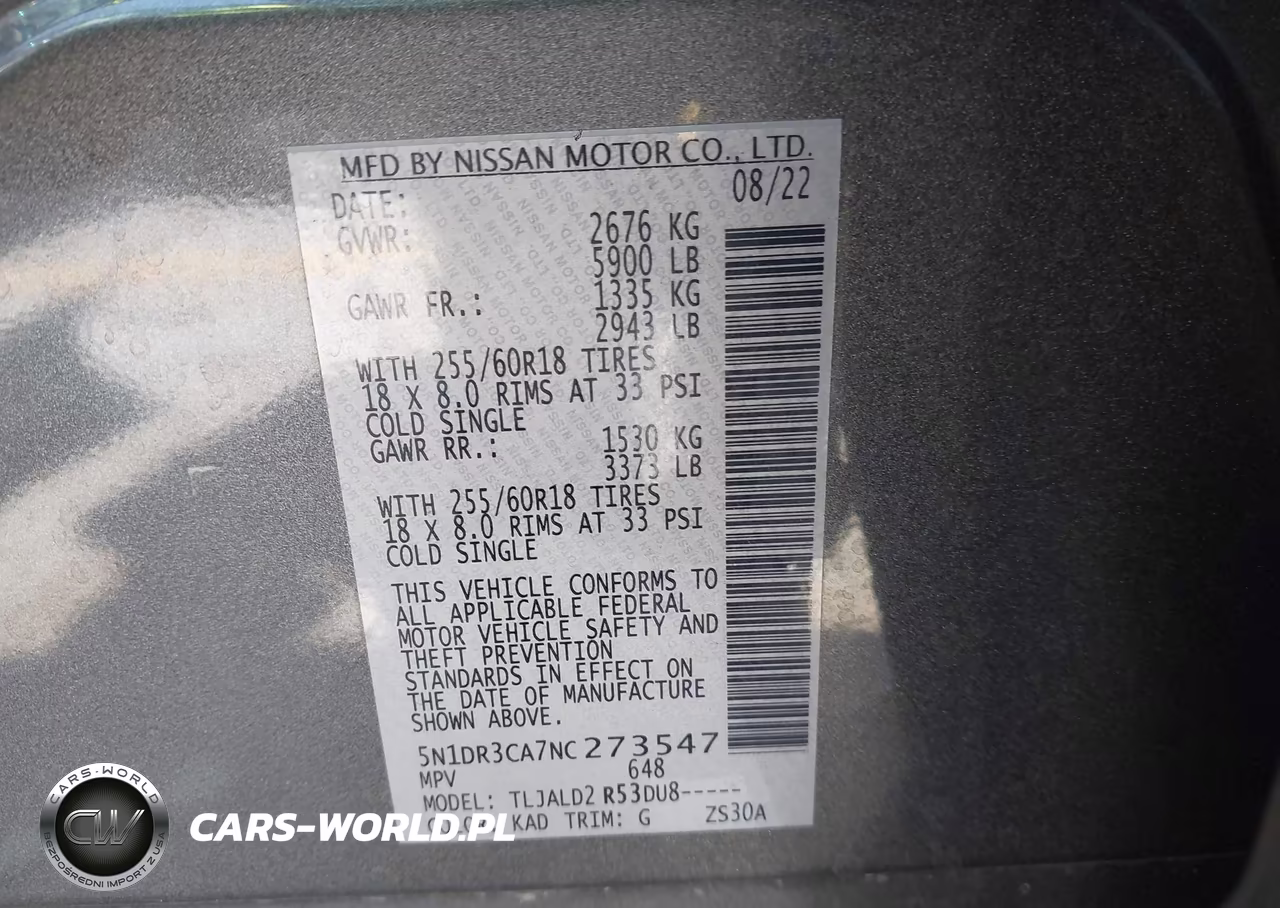 2022 Nissan Pathfinder Sl 2Wd VIN:5N1DR3CA7NC273547 - 9