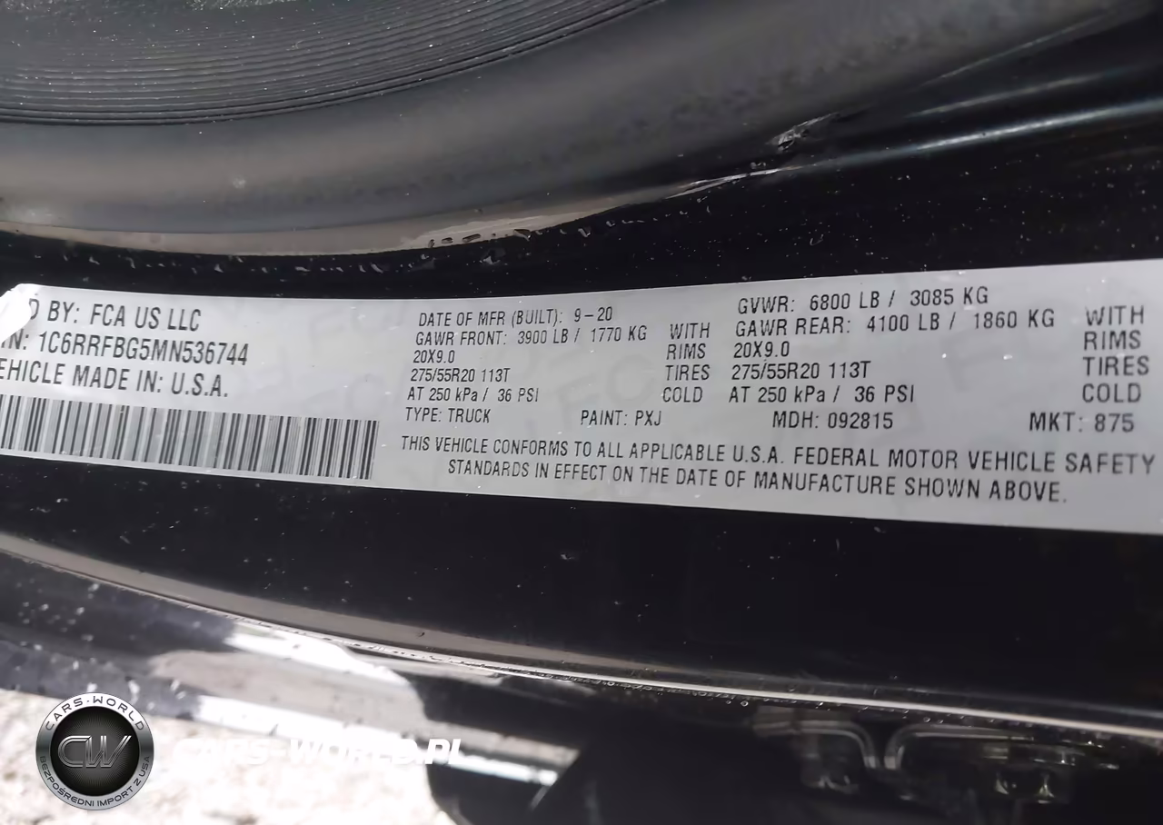 2021 Ram 1500 Big Horn 4X4 6'4 Box VIN:1C6RRFBG5MN536744 - 8