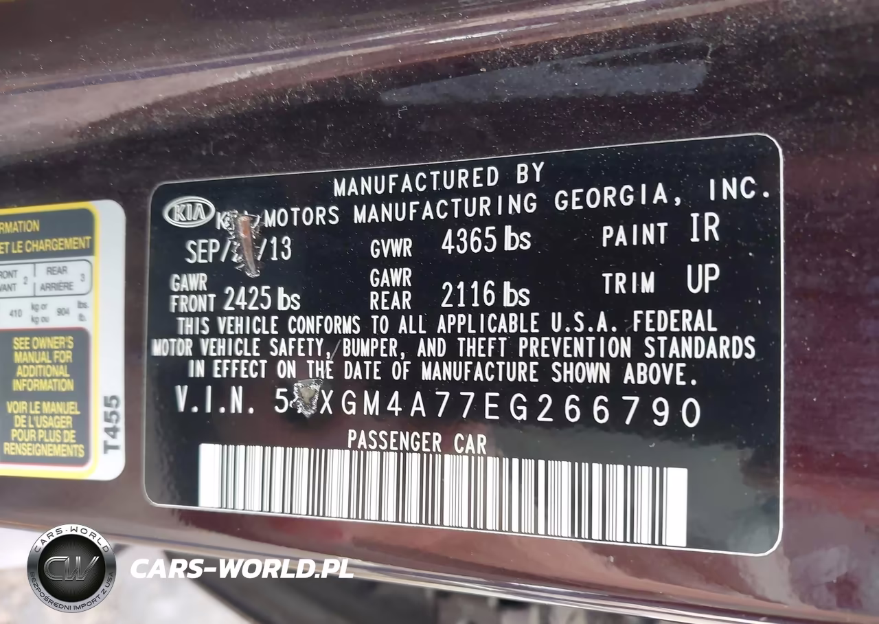 2014 Kia Optima Lx VIN:5XXGM4A77EG266790 - 9
