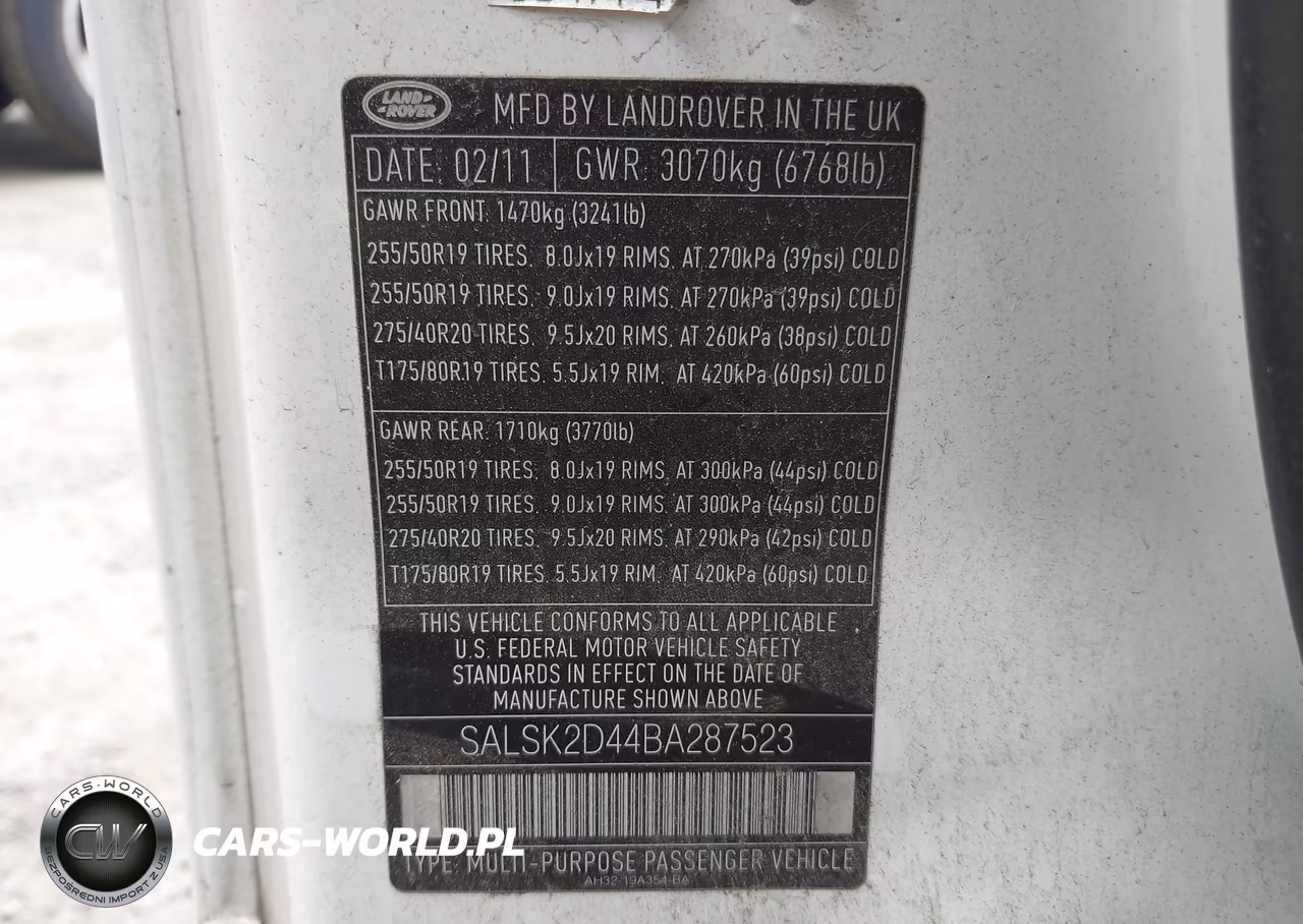 2011 Land Rover Range Rover Sport Hse VIN:SALSK2D44BA287523 - 9