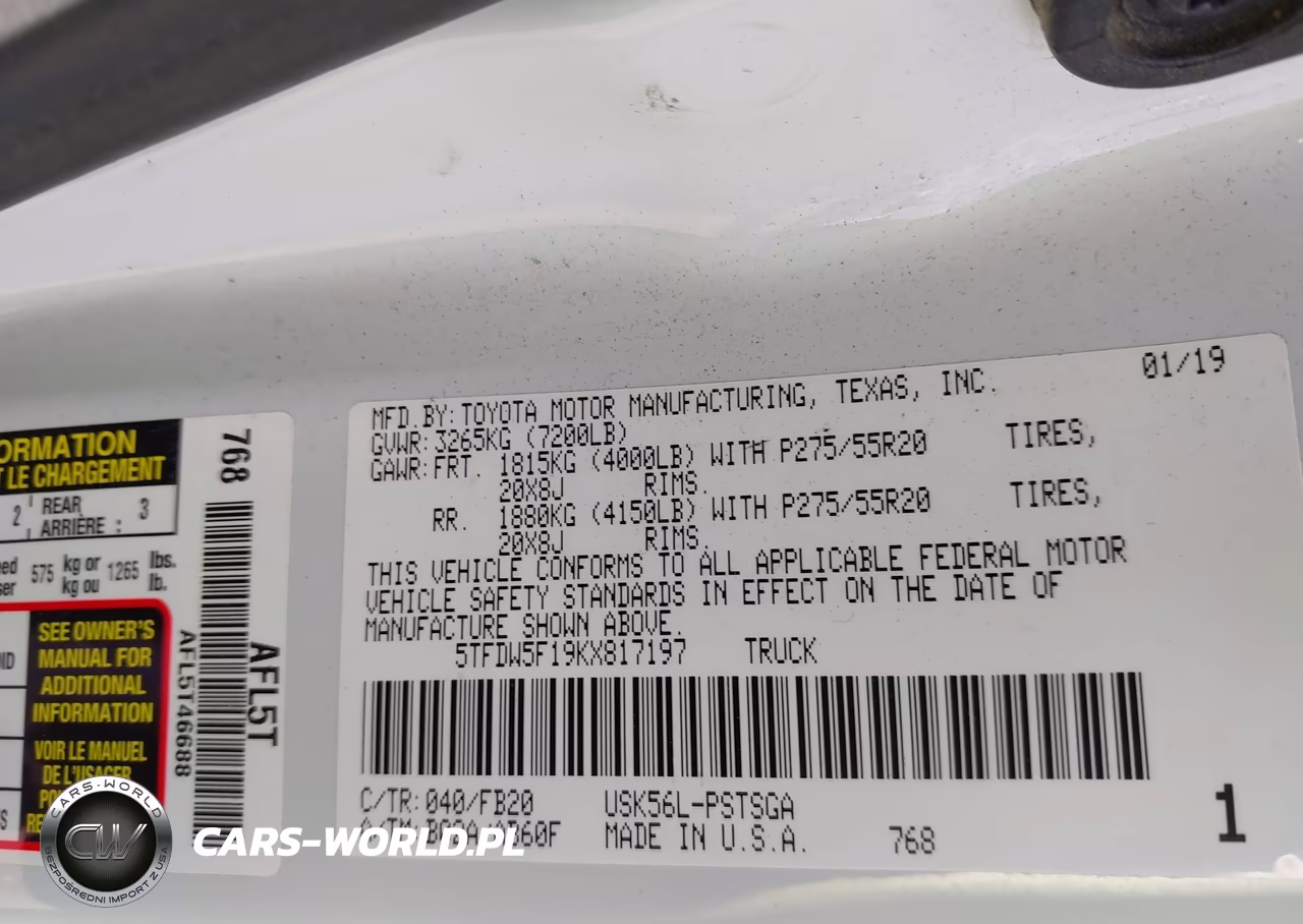 2019 Toyota Tundra Crewmax Sr5 VIN:5TFDW5F19KX817197 - 9