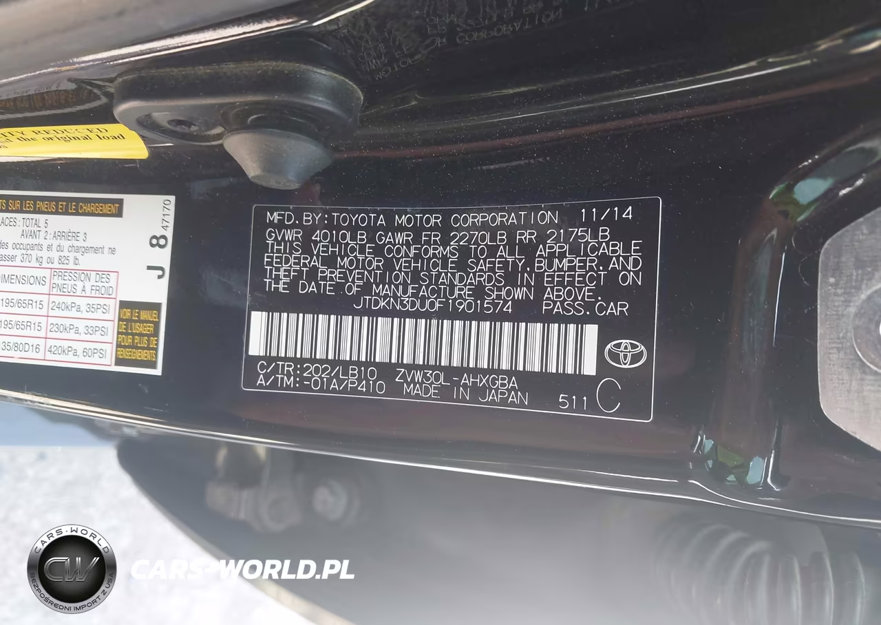 2015 Toyota Prius Four VIN:JTDKN3DU0F1901574 - 9