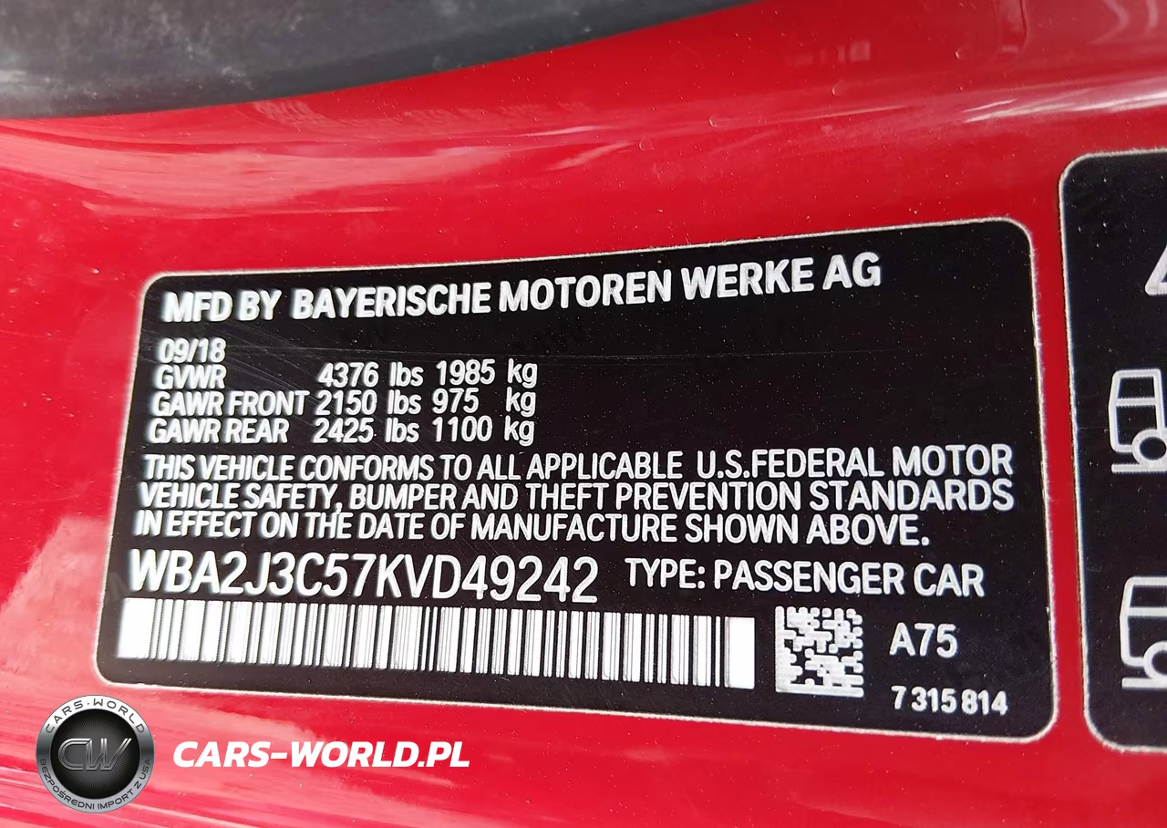 2019 BMW 230I xDrive VIN:WBA2J3C57KVD49242 - 9
