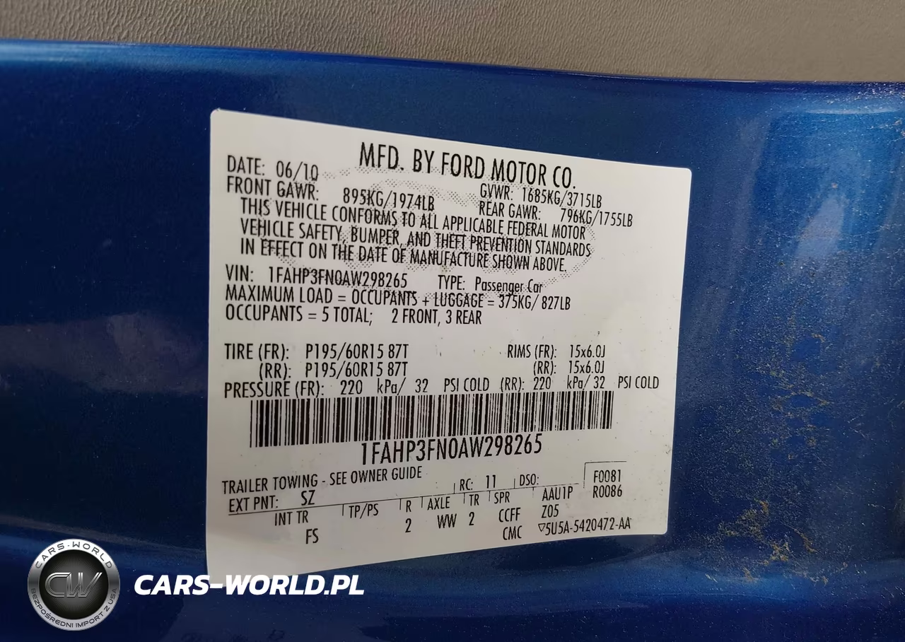 2010 Ford Focus Se VIN:1FAHP3FN0AW298265 - 9
