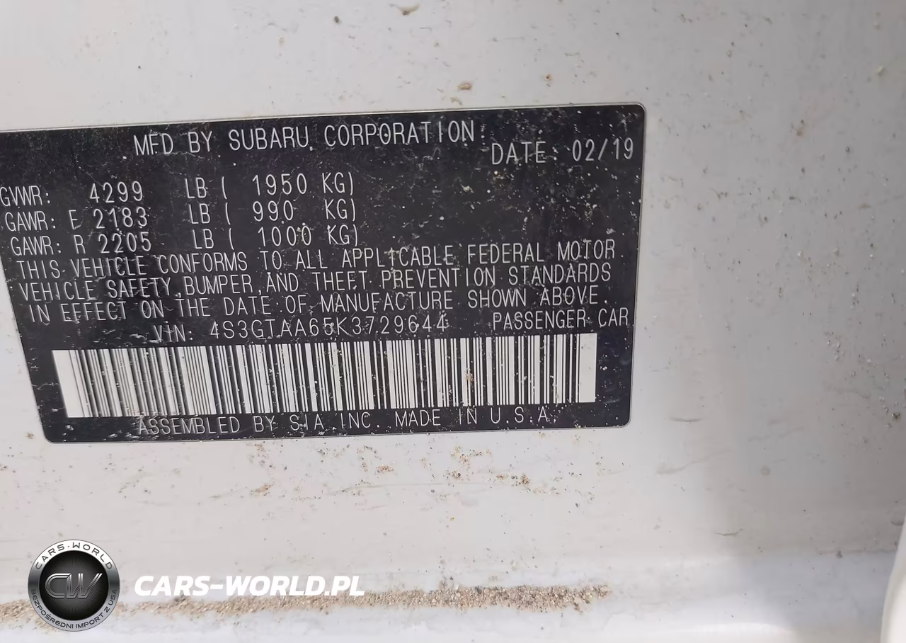 2019 Subaru Impreza 2.0I VIN:4S3GTAA65K3729644 - 9