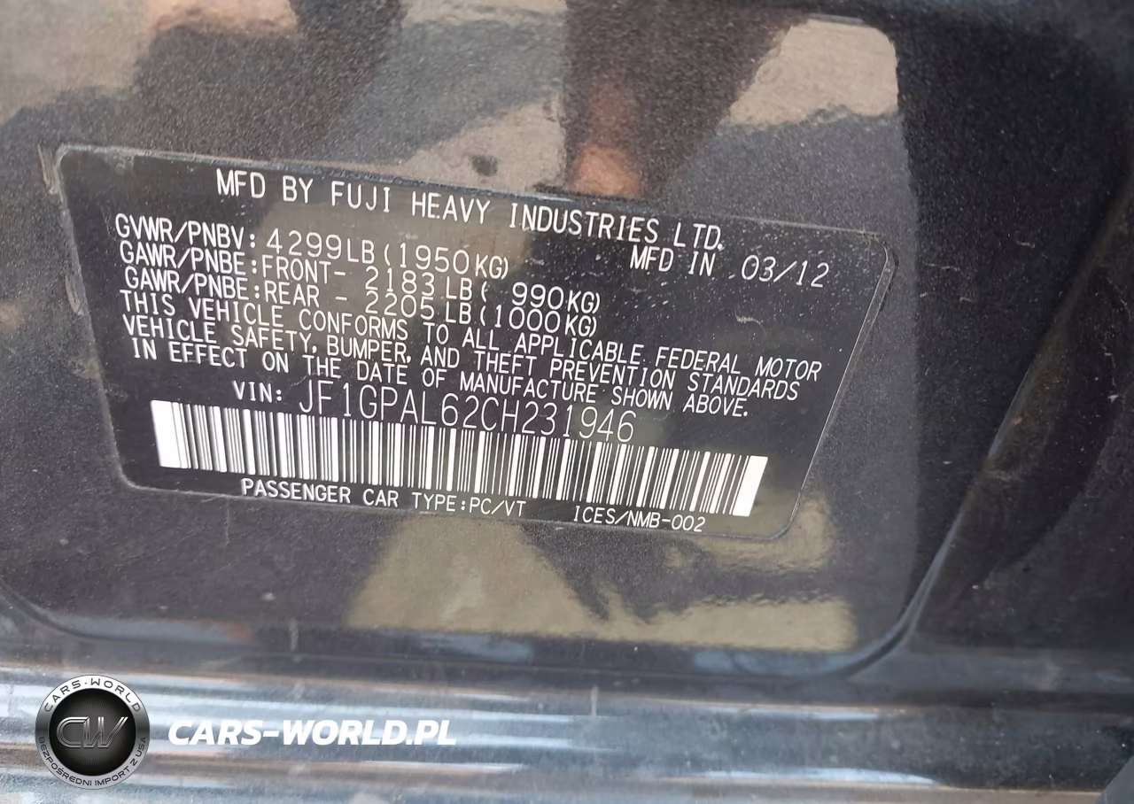2012 Subaru Impreza 2.0I Sport Premium VIN:JF1GPAL62CH231946 - 9