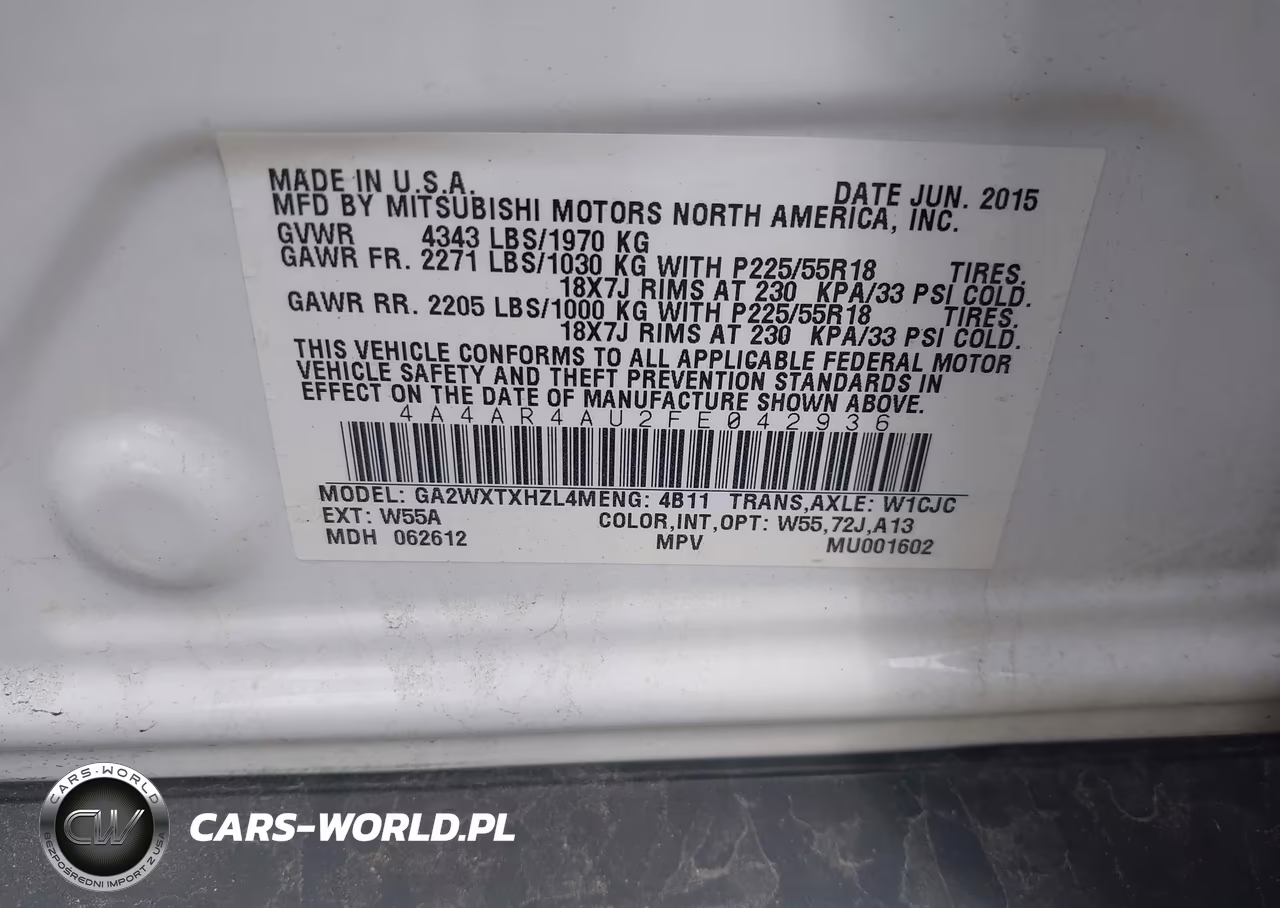 2015 Mitsubishi Outlander Sport Se VIN:4A4AR4AU2FE042936 - 9