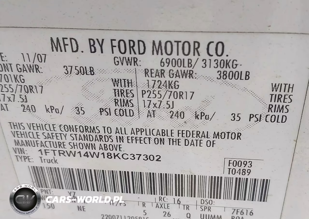 2008 Ford F-150 60Th Anniversary-Xl-Xlt VIN:1FTRW14W18KC37302 - 9