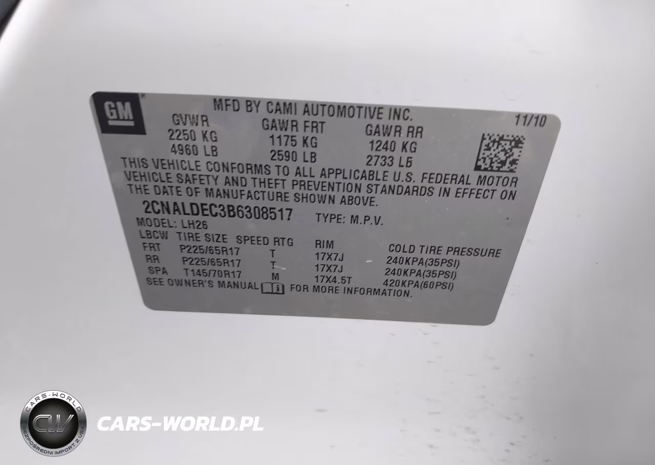2011 Chevrolet Equinox Lt W-1Lt VIN:2CNALDEC3B6308517 - 9
