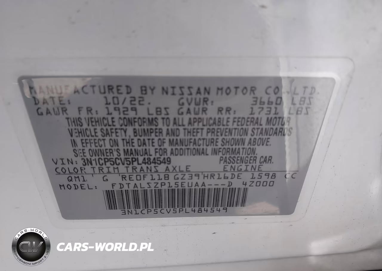 2023 Nissan Kicks Sv Xtronic Cvt VIN:3N1CP5CV5PL484549 - 9