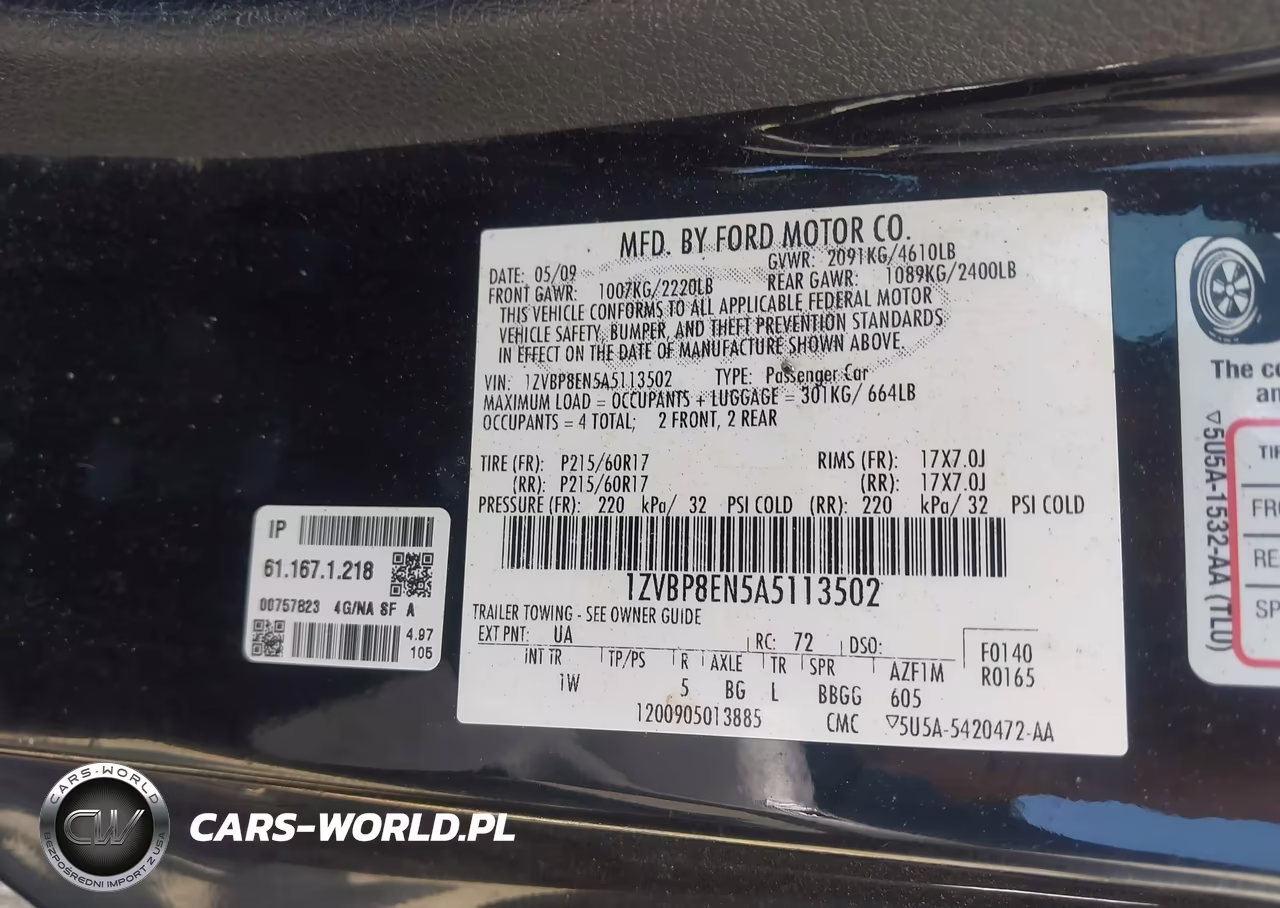 2010 Ford Mustang V6-V6 Premium VIN:1ZVBP8EN5A5113502 - 9