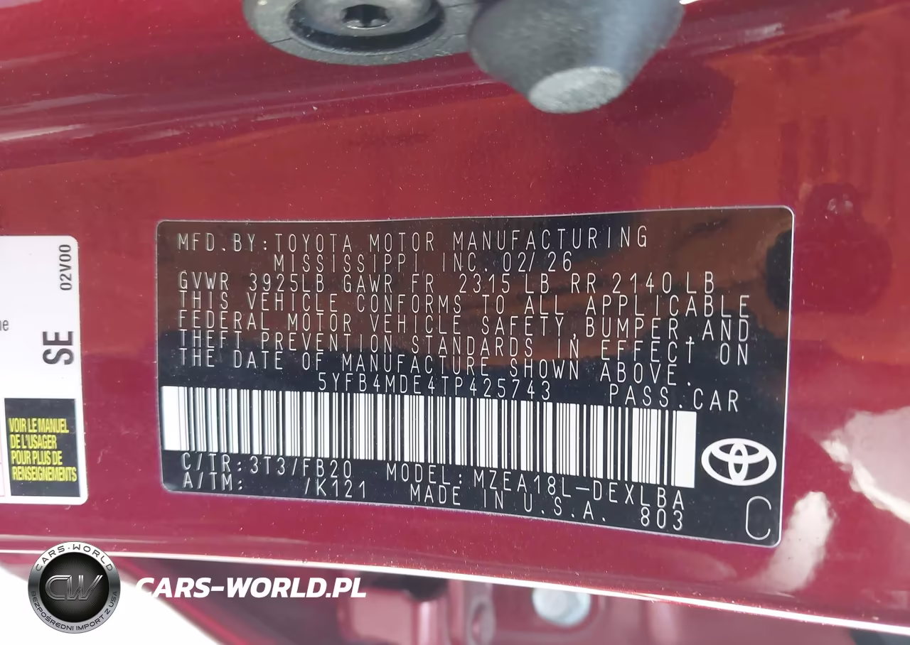 2026 Toyota Corolla Le VIN:5YFB4MDE4TP425743 - 9