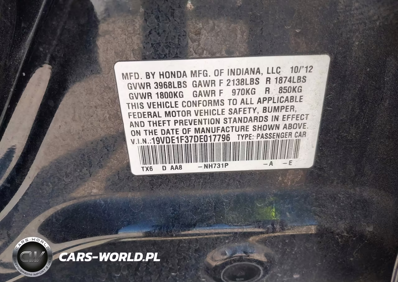 2013 Acura Ilx 2.0L VIN:19VDE1F37DE017796 - 9