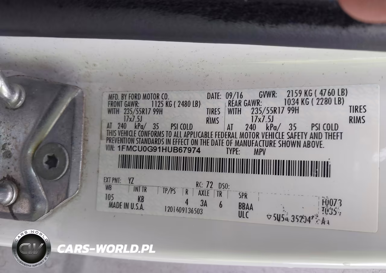 2017 Ford Escape Se VIN:1FMCU0G91HUB67974 - 9