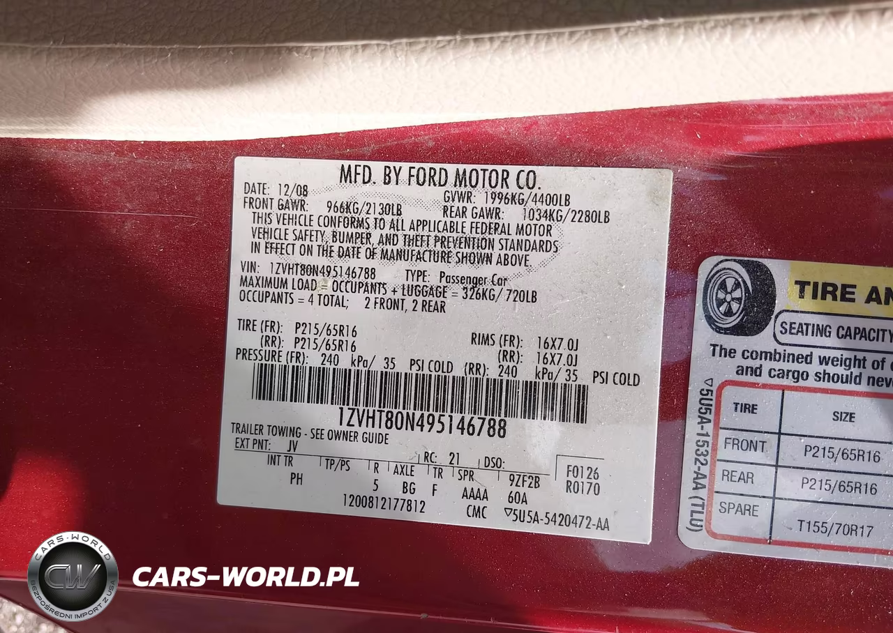 2009 Ford Mustang V6-V6 Premium VIN:1ZVHT80N495146788 - 9