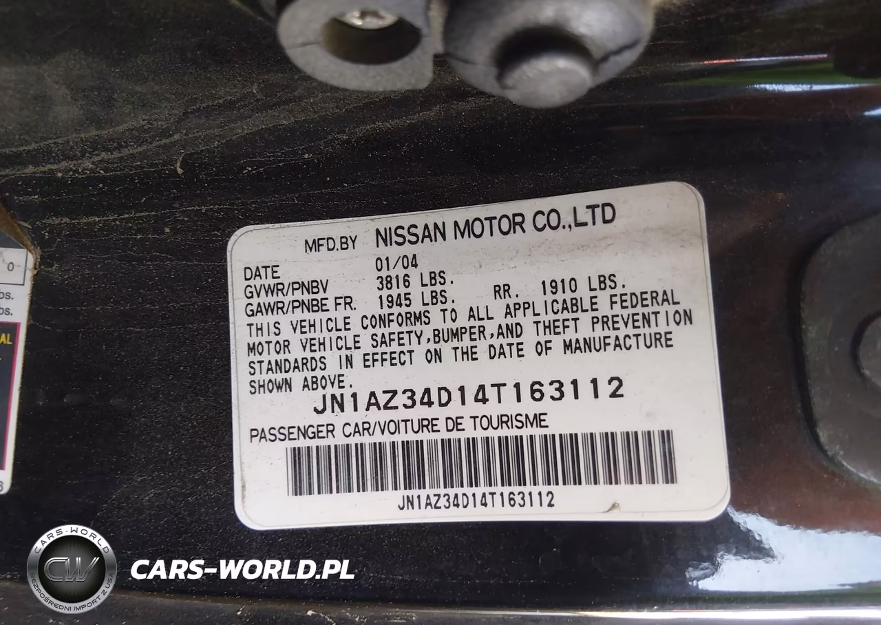 2004 Nissan 350Z Enthusiast VIN:JN1AZ34D14T163112 - 9