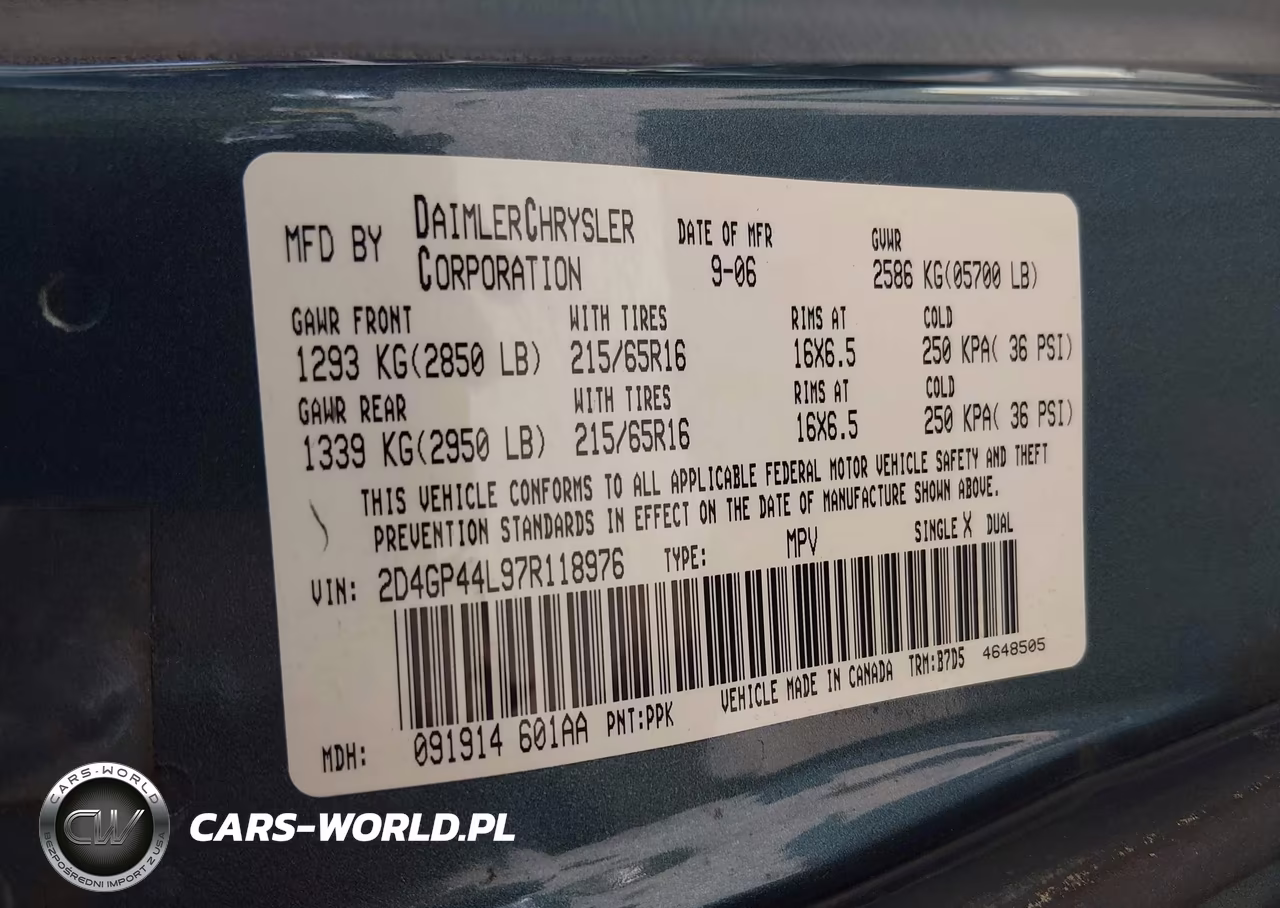 2007 Dodge Grand Caravan Sxt VIN:2D4GP44L97R118976 - 9