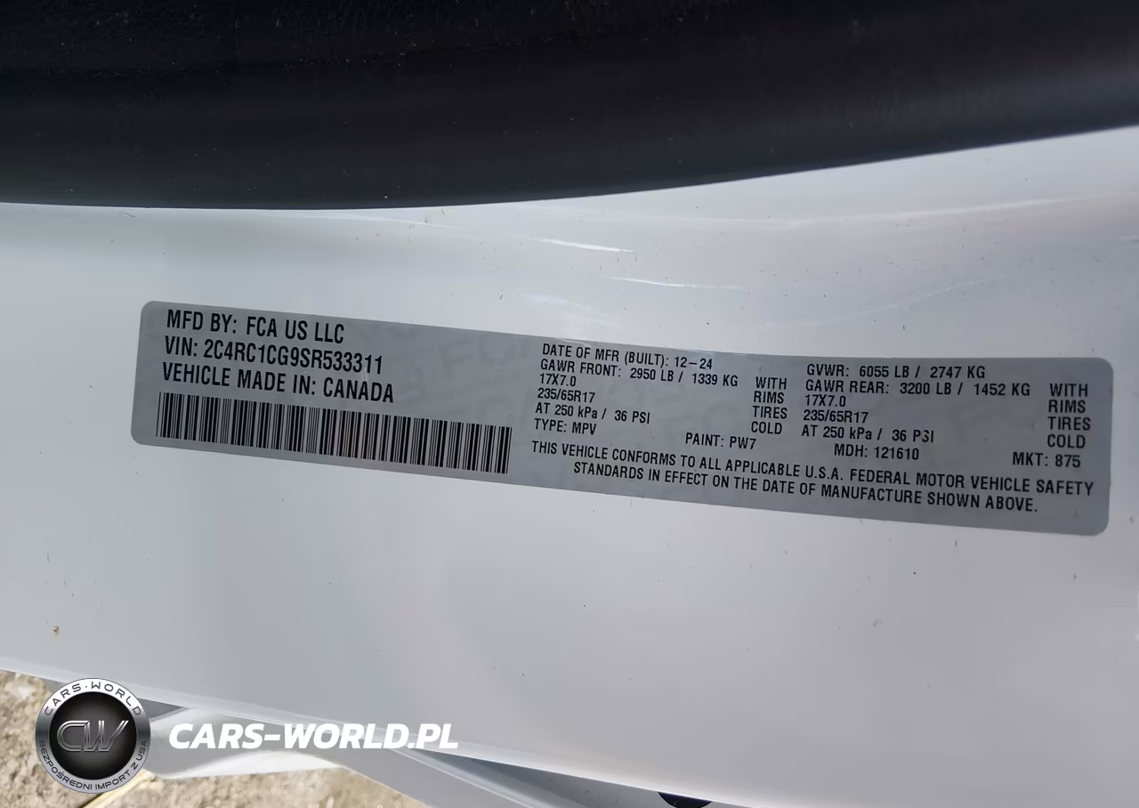 2025 Chrysler Voyager Lx VIN:2C4RC1CG9SR533311 - 9