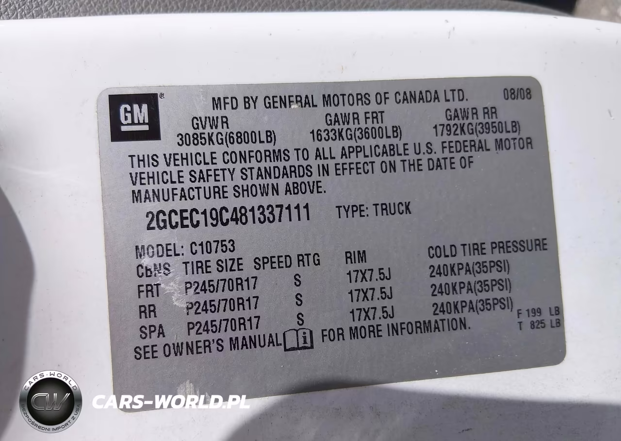 2008 Chevrolet Silverado 1500 Work Truck VIN:2GCEC19C481337111 - 9