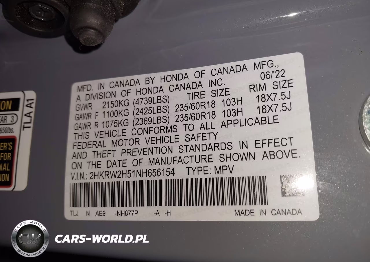 2022 Honda Cr-V Ex VIN:2HKRW2H51NH656154 - 9
