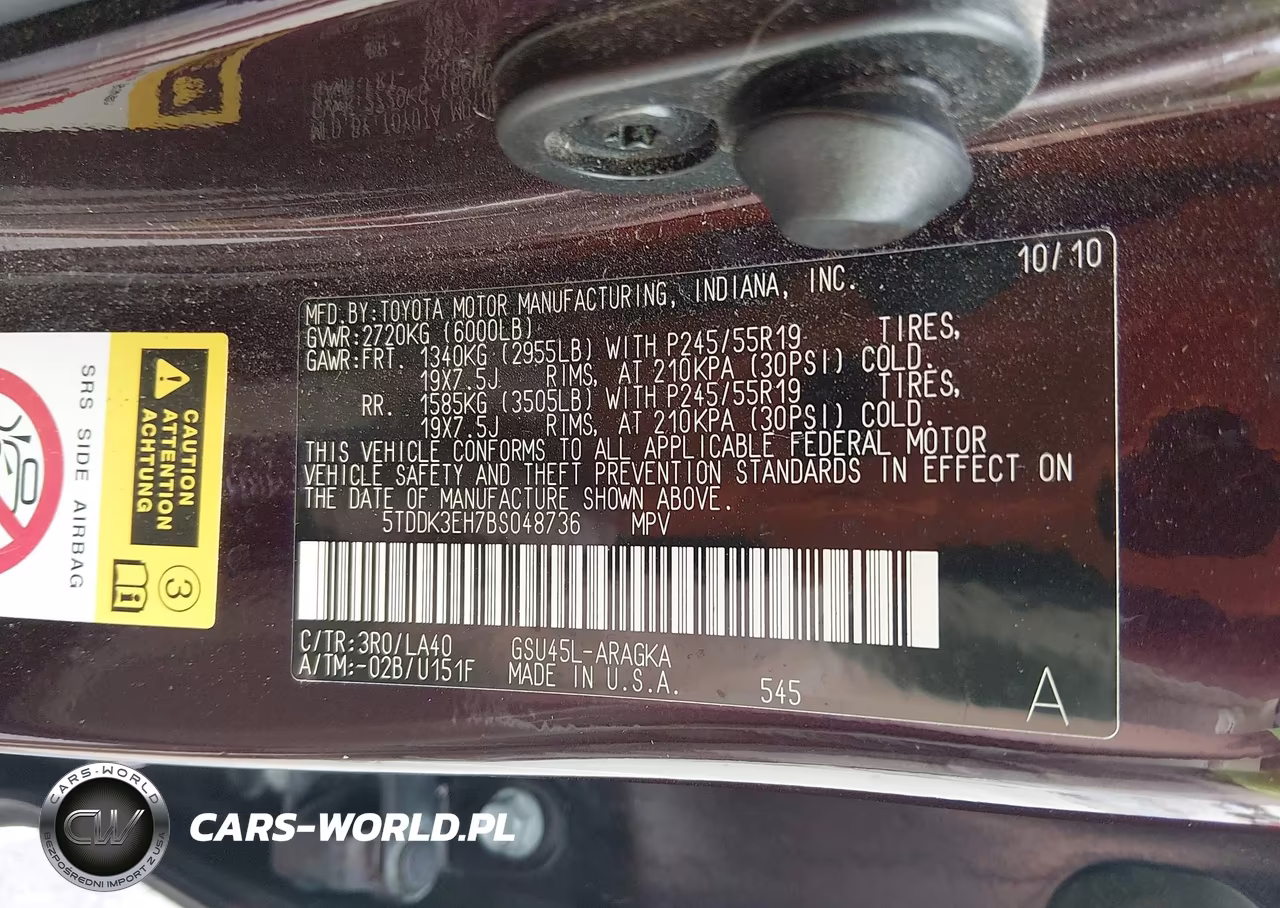 2011 Toyota Highlander Limited V6 VIN:5TDDK3EH7BS048736 - 9