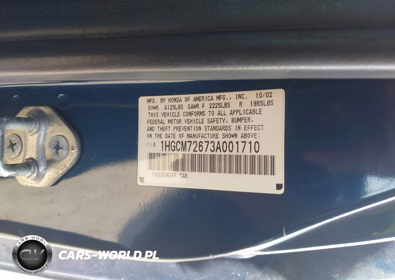 2003 Honda Accord 2.4 Ex VIN:1HGCM72673A001710 - 9