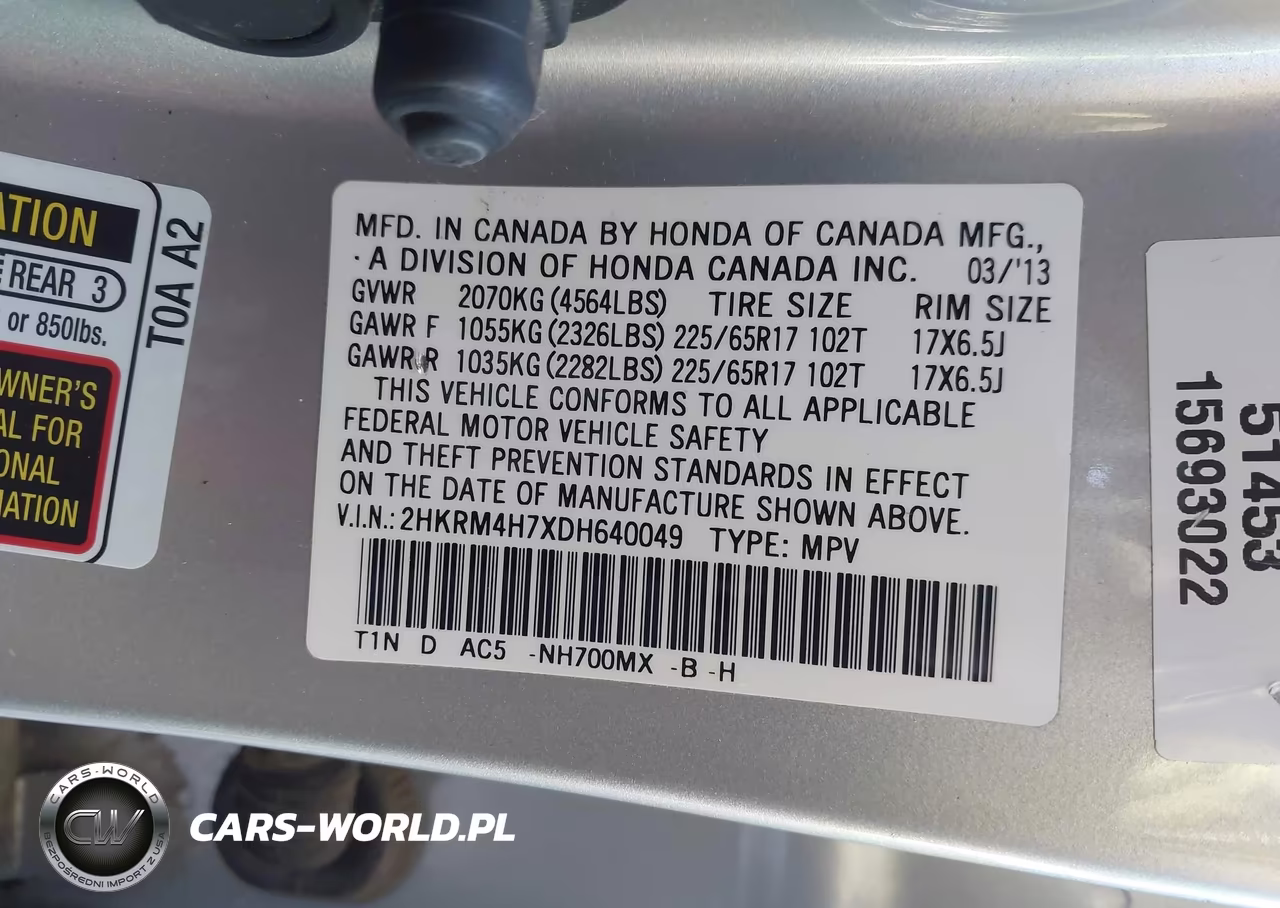 2013 Honda Cr-V Ex-L VIN:2HKRM4H7XDH640049 - 9