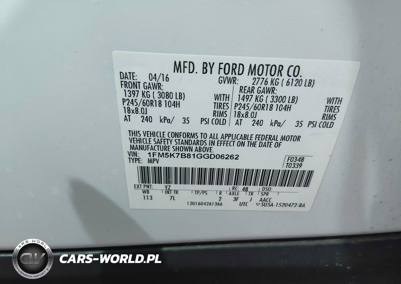 2016 Ford Explorer VIN:1FM5K7B81GGD06262 - 9