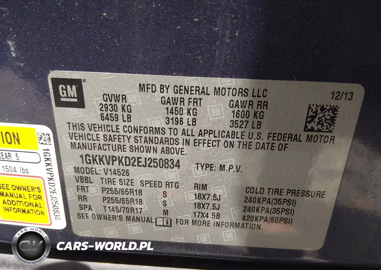 2014 GMC Acadia Sle-2 VIN:1GKKVPKD2EJ250834 - 9