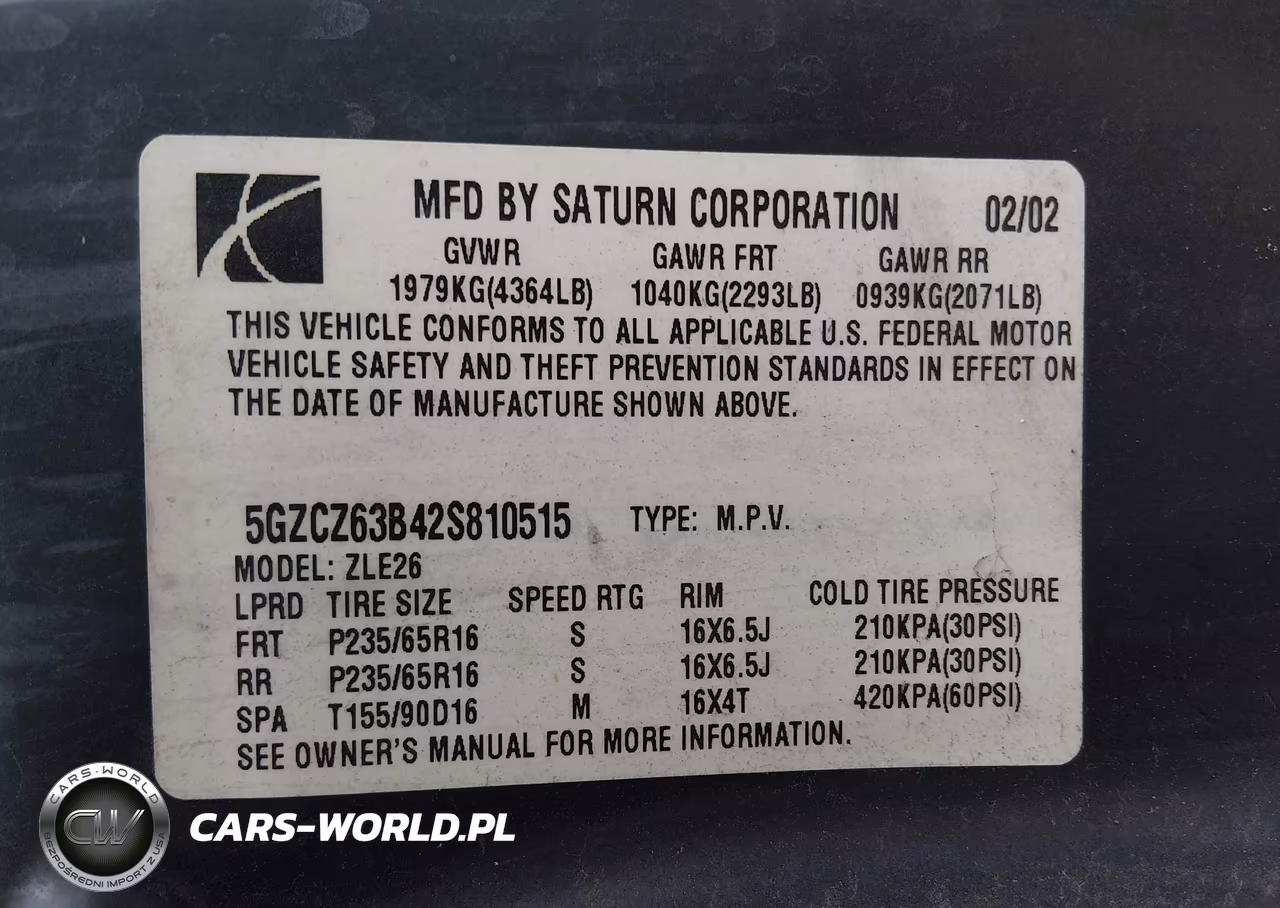 2002 Saturn Vue V6 VIN:5GZCZ63B42S810515 - 9