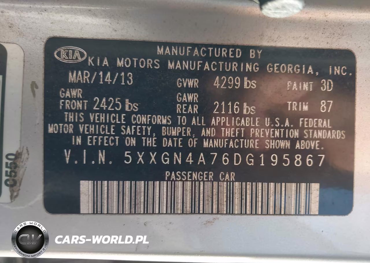 2013 Kia Optima Ex VIN:5XXGN4A76DG195867 - 9