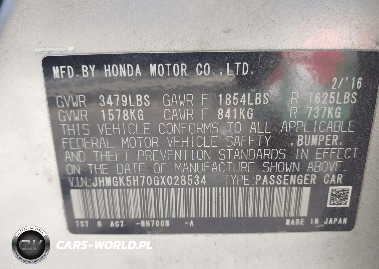 2016 Honda Fit Ex VIN:JHMGK5H70GX028534 - 9